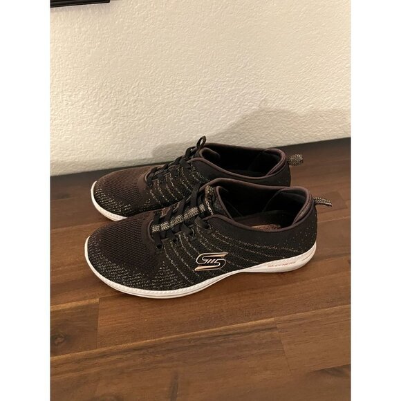 Sketchers bronze/black slip on sneakers size 9.5 - Picture 4 of 5